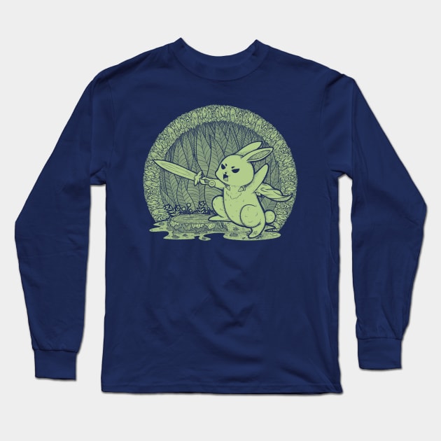 Cute Warrior Bunny Long Sleeve T-Shirt by zarya_kiqo